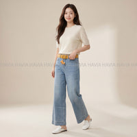 Quần Jean Suông + Bell Tag Ngựa QJ2567