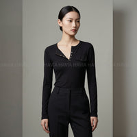 Áo Thun Body Tay Dài Gài Nút AT250010