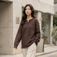 Áo Thun Trơn Tay Dài Oversize Unisex AT7613