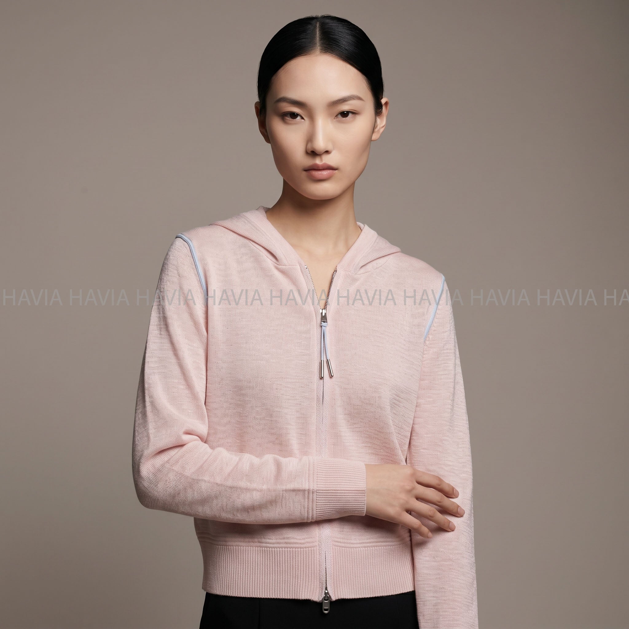 Áo Khoác Len Zip Có Cổ AK66020