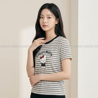 Áo Thun Tay Ngắn Sọc Hello Kitty AT266191