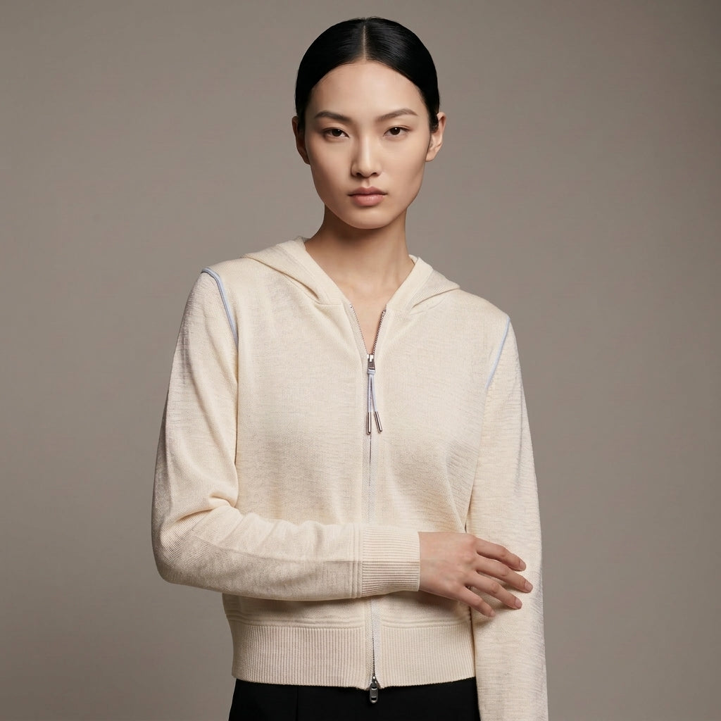 Áo Khoác Len Zip Có Cổ AK66020