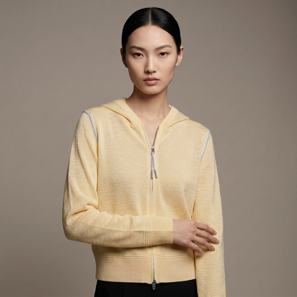 Áo Khoác Len Zip Có Cổ AK66020
