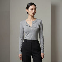 Áo Thun Body Tay Dài Gài Nút AT250010