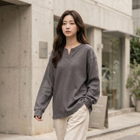 Áo Thun Trơn Tay Dài Oversize Unisex AT7613