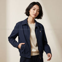 Áo Khoác Jean Xanh Navy Logo Ngựa AK7824